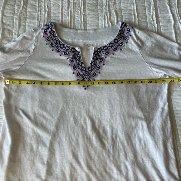 2/$30 Talbots Cotton Embroidered Longline Tunic 3/4 Sleeve SZ 1X Plus - Picture 10 of 11
